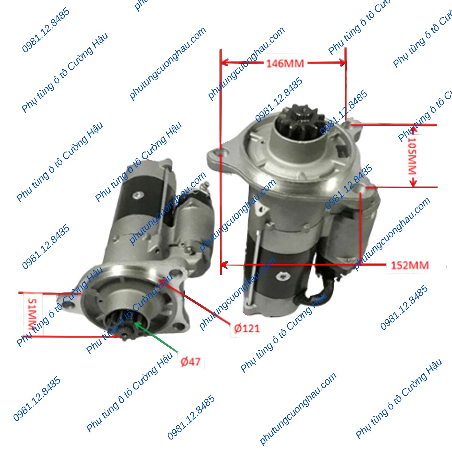 Thumbnail Máy đề 11R, 24V, 6.5KW xe tải CAMC