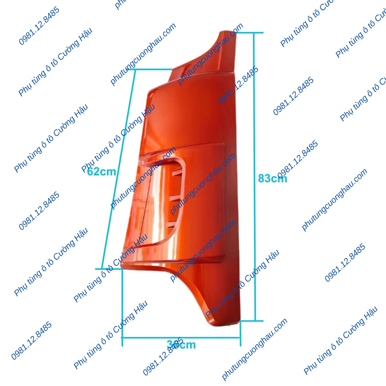 Thumbnail Ốp gò má, ốp mang xe tải Trường Giang 7T4, 8T, T260 bản rộng