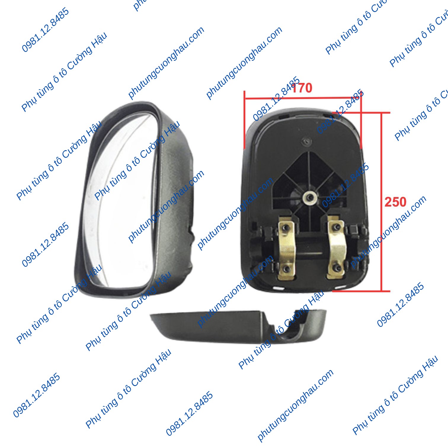 Thumbnail Gương chiếu hậu bé, xe tải Auman 8T, 3 chân SL623