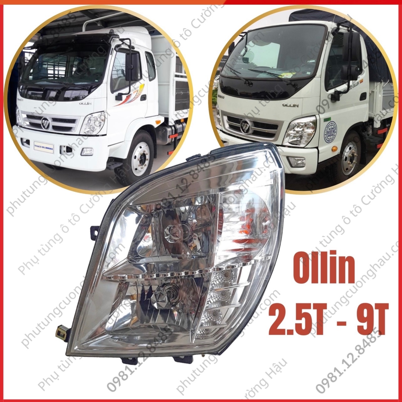 Ảnh Đèn pha xe tải Thaco Ollin có LED