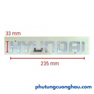 Chữ mạ crom HYUNDAI dài 235mm, cao 33mm