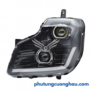 Đèn pha xe tải DongFeng 3, 4, 5 chân, lòng đen, LED ban ngày